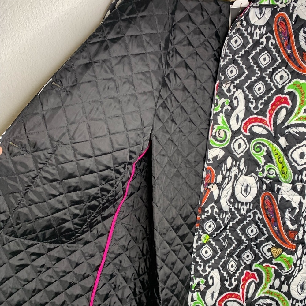 Emily Lovelock jacket quilted long women’s sz 10 vibrant Paisley - Picture 8 of 9